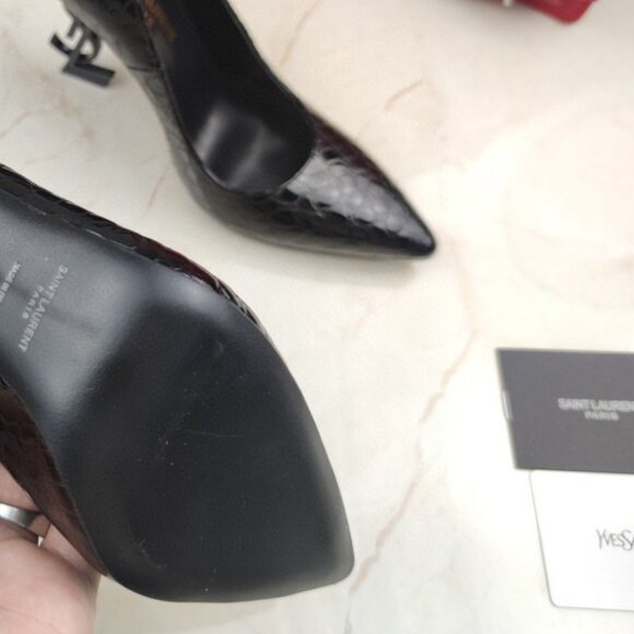 Saint Laurent Ysl Letter Metal Heel Shoes - Picture 3 of 8